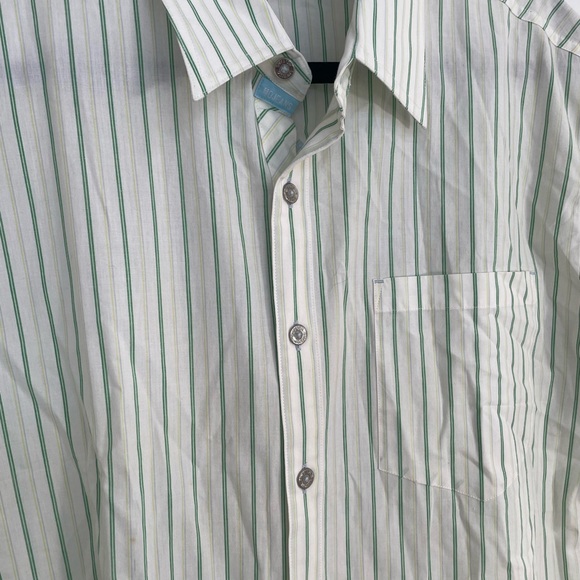Green Striped embroidered back button down Men's Shirt MoJeans XL - Picture 4 of 10